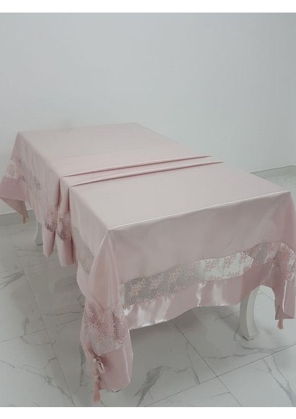 Gelin Lüx Dantelli Monoray Kumaş Pudra Masa Örtüsü Dikdörtgen 170x330 cm - 1029 fırsatları