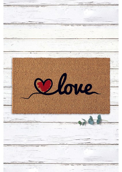Kalpli Love Y Azılı Paspas