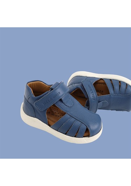 Winco Tek Cırtlı Deri Yumuşak Ilk Adım Sandaleti Kot Rengi fırsatları