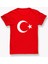 Unisex Bayrak Baskılı Tişört Kırmızı 1247- 1
