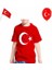 Unisex Bayrak Baskılı Tişört Kırmızı 1247- 2