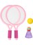 Çocuklar Plastik Badminton Tenis Raketleri Top Seti Bahçe Sporları Oyuncaklar Hediyeler Pembe (Yurt Dışından) 2