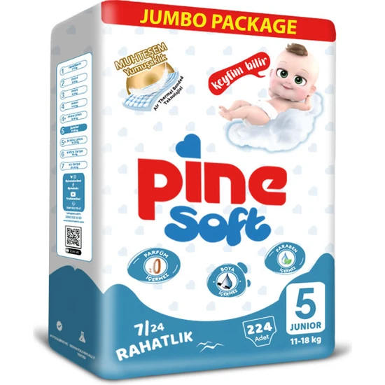 Pine Junior (11-18 Kg) 224 Adet Bebek Bezi