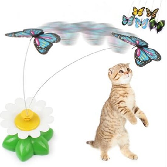 Hareketli Dönen Kelebek - Kedi Oyuncağı ( Pille Çalışır)-