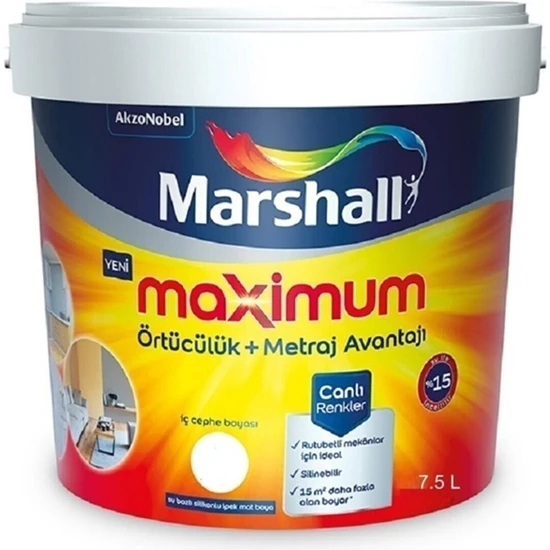 Marshall Maximum Silikonlu Ipek Mat Iç Cephe Boyası 2.5lt