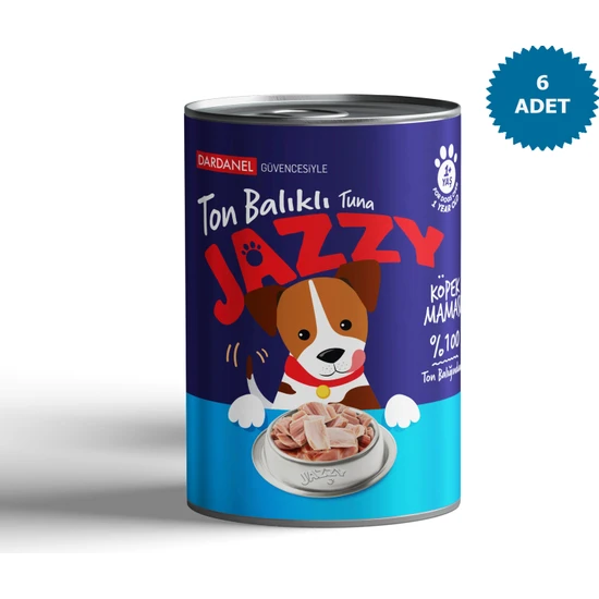 Dardanel Jazzy Köpek Maması Ton Balıklı 400G x 6 Adet