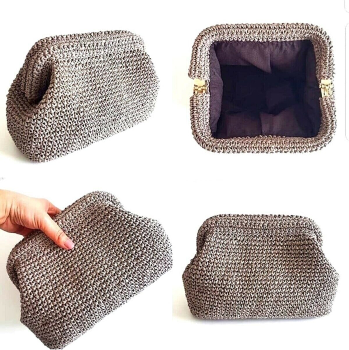 Aklar Çanta Aklar Gizli Çanta 25 cm Gümüş Renkli Kadın Aksesuar Minimalist Tasarım görsel 3