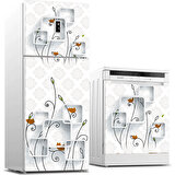 JASMIN2020 Buzdolabı ve Bulaşık Makinası Sticker Beyaz Eşya Kaplama Beyaz Eşya Sticker Kaplama Kare Tasarım