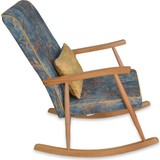 Asedia Trend Naturel Mavi Desenli Sallanan Sandalye Dinlenme/Emzirme/Baba/Tv/Okuma/Uzanma Koltuğu Berjer