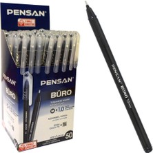 Pensan Büro Tükenmez Kalem 1.0 mm Siyah Renk 12 Adet Setiyle Yazım Keyfi