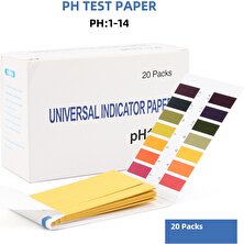 Cadia 20 Paket Ph 1-14 Test Kağıdı Litmus Test Göstergesi Ph Test Laboratuvarı Testi  (Yurt Dışından)