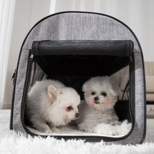 Cadia Taşınabilir Köpek Crate / Kedi Crate / Katlanabilir Pet Kennel Kapalı Açık Pet Ev Seyahat - Gri S  (Yurt Dışından)