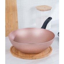 Acar Damla 28 cm Pembe Wok Tava  XCM-21-0261