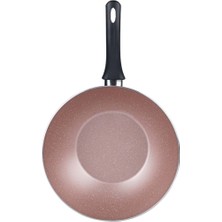 Acar Damla 28 cm Pembe Wok Tava  XCM-21-0261