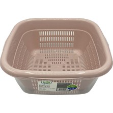 Hobby Life Kare Süzgeçli Badya 2,3 lt Pembe