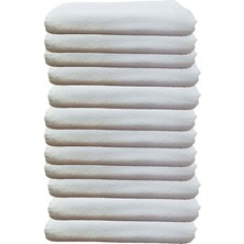 Mira Home 12LI Paket Boya Tutmayan Mikrofiber El Yüz Spor Kuaför Havlusu 50X90 Cm-Beyaz