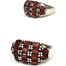 Ose Shop Granat Taşlı Gümüş Tasarım Yüzük