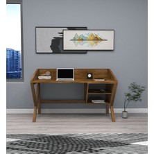 Wood Face Woodface Snow Çalışma Masası 120X60 Doğal Ahşap 2 Gözlü Özel Tasarım Uyumlu Görünüm