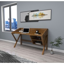Wood Face Woodface Snow Çalışma Masası 120X60 Doğal Ahşap 2 Gözlü Özel Tasarım Uyumlu Görünüm