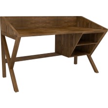 Wood Face Woodface Snow Çalışma Masası 120X60 Doğal Ahşap 2 Gözlü Özel Tasarım Uyumlu Görünüm