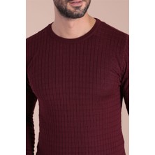 Ferraro Bisiklet Yaka Superfine Yün Kazak - Bordo