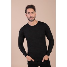 Ferraro Bisiklet Yaka Superfine Yün Kazak - Siyah