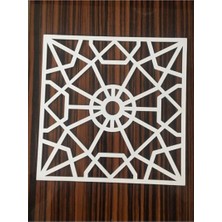 Dekoratif Mobilya Süsü Selçuklu Kare Süs Beyaz 24X24 cm Çok Amaçlı Süs