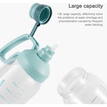 Zsykd 1.8l Plastik Su Kupası Ölçekli Büyük Kapasiteli Taşınabilir Saman Uzay Kupası Açık Spor Şişesi (Cam) (Yurt Dışından)
