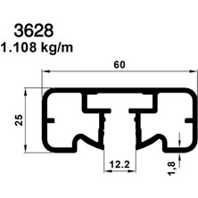 25*60 Küp Pr Ort Kanal  7 mt Antrasit Gri AKP-3628