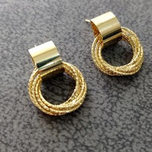 Cosita Yellow Gold Metal Çoklu Vintage Küpe