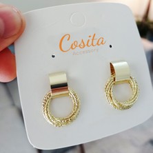 Cosita Yellow Gold Metal Çoklu Vintage Küpe