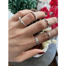 Jackferrero Kadın 5 Li Eklem Yüzüğü   Renk Atmaz Hediye Paketli