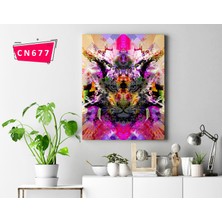 Hareketli Geometrik Şekillerle Kaplan Silüeti / Gamer Özel Hediye / Erkek Odası Duvar Dekoru