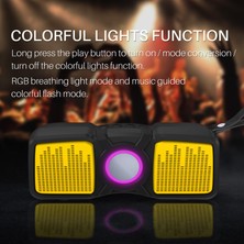 New Rixing NR-9011 Bluetooth 5.0 Taşınabilir Açık Kablosuz Bluetooth Hoparlör Sarı (Yurt Dışından)