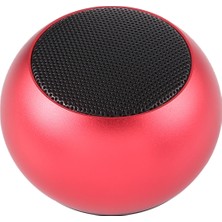 Szykd Mini Metal Kablosuz Bluetooth Hoparlör Ahizesiz LED Göstergesi Kırmızı (Yurt Dışından)