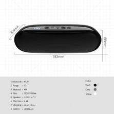 Szykd Nby 4070 Taşınabilir Bluetooth Hoparlör 3D Stereo Ses Surround Hoparlörler Destek Fm Tf Aux U-Disk Beyaz (Yurt Dışından)