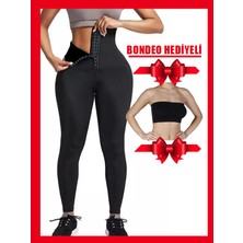 Secret Moda Bondeo Hediyeli Ayarlanabilir Ağraflı Yüksek Bel Toparlayıcı Tayt Korse