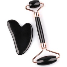 Megaw Obsidyen Masaj Taşı Roller ve Qua Sha 1. Sınıf