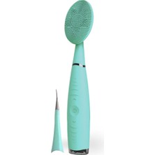 Megaw Yüksek Performanslı Titreşimli Yüz Temizleyici ve Yüz Masaj Aleti Facial Brush 2 In 1 Yeşil