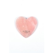 Megaw Flat Heart – Rose Quartz - Yassı Kalp Şekilli gua sha Taşı - Pembe Kuvars