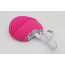 Şarjlı Silikon Yüz Temizleme Fırçası Pembe