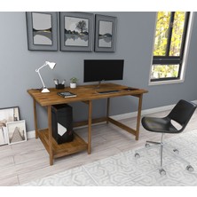 Woodface Lisa Çalışma Masası 120X75 Doğal Ahşap 2 Bölüm Özel Tasarım Uyumlu Görünüm