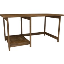 Woodface Lisa Çalışma Masası 120X75 Doğal Ahşap 2 Bölüm Özel Tasarım Uyumlu Görünüm
