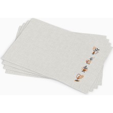 Cango Home Gri Sarı Bohem Tarz Yaprak Desenli Dijital Baskılı Amerikan Servisi 4'lü Set 4KMBS104-AS