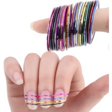 Ocean Nail Art Şerit Bant, Tırnak Süsleme, Kolay Uygulanabilir 10'lu Nail Art Bantları