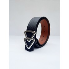 Kemerix Kadın Siyah-Taba Çift Yönlü Kemer Modern Stil 4 Cm Genişlikte Dayanıklı Yapı