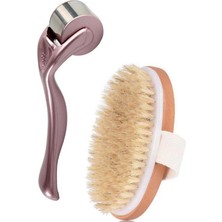 Cilt Sıkılaştırıcı Ice Roller Kırışık Giderici Yüz Masaj Aleti ve At Kılı Fırçası