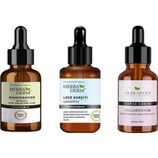 Herbaderm Superserum Hyaluronik 30ML + BIOHYDRATION%100 Hemi-Squala 30ML ve Leke Karşıtı 30ML
