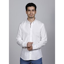 Salve Erkek %100 Pamuk Slim Fit Beyaz Gömlek 22105