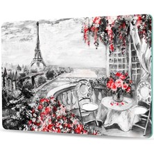 Decovetro Cam Kesme Tahtası ve Sunum Tablası Love Paris Desenli